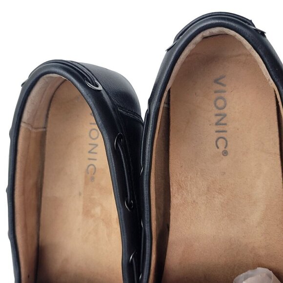 Vionic Women's Honor Virginia Black Leather Loafers, Boat Shoes Size 8 - Picture 7 of 11